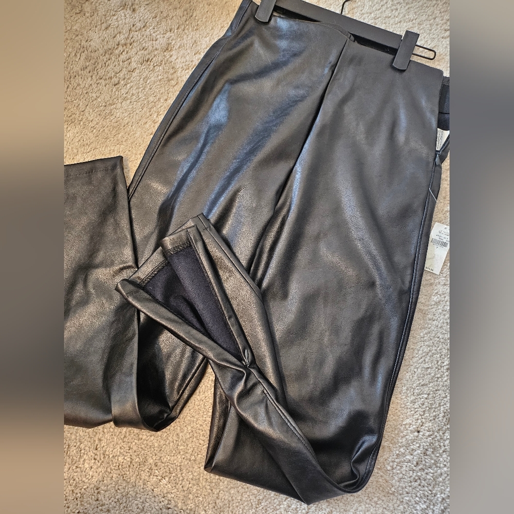 Black Faux Leather Pants